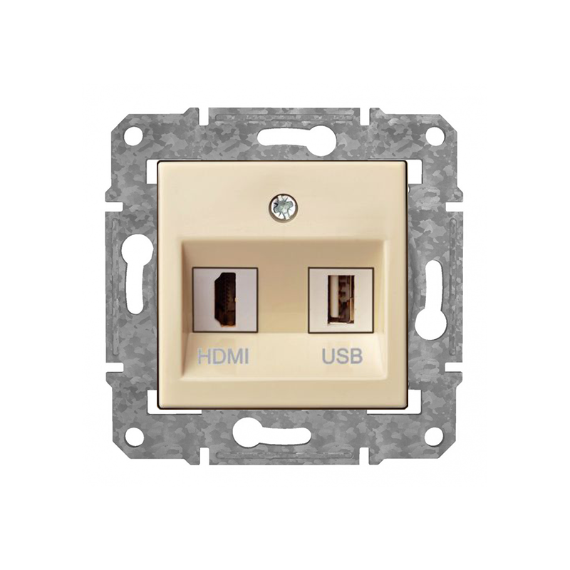 Розетка HDMI+USB "Бежевый" Epsilon
