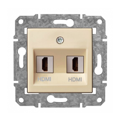 Rozete HDMI+HDMI "Bēšs" Epsilon 