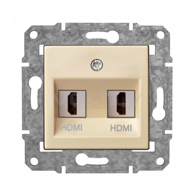 Rozete HDMI+HDMI "Bēšs" Epsilon