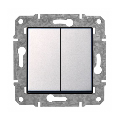 Выключатель 1+1 "Алюминий" Epsilon