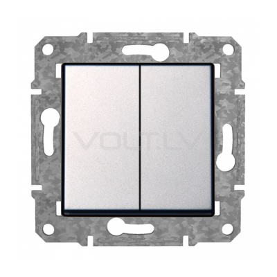 Выключатель 1+1 "Алюминий" Epsilon