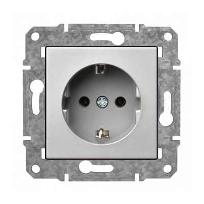 Розетка с/з "Алюминий" Epsilon