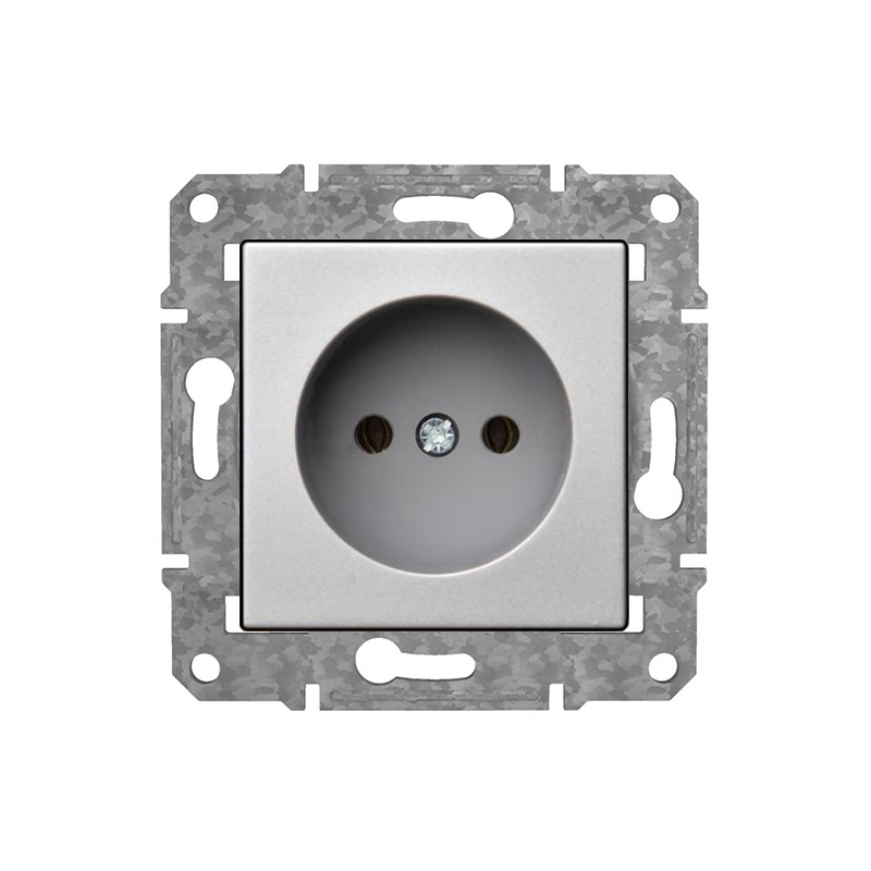 Розетка б/з "Алюминий" Epsilon