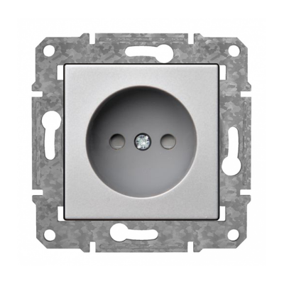 Розетка б/з с детской защитой "Алюминий" Epsilon