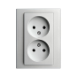 Розетка 1+1 б/з "Алюминий" Epsilon