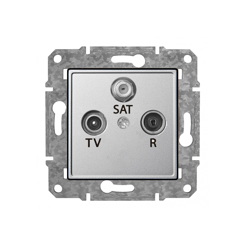 Розетка TV+R+SAT проходная "Алюминий" Epsilon