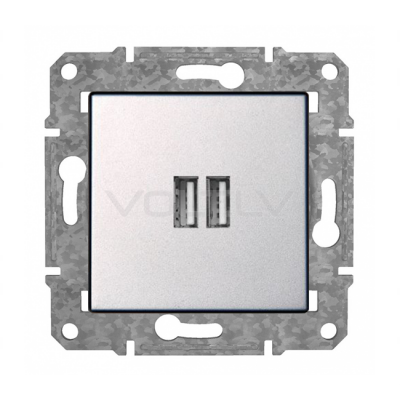 Розетка USB+USB "Алюминий" Epsilon