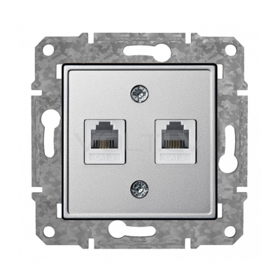 Rozete Telefons 2xRJ11 "Alumīnijs" Epsilon