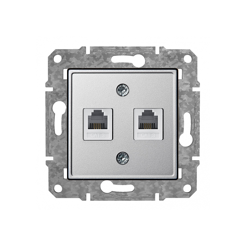 Rozete Telefons 2xRJ11 "Alumīnijs" Epsilon