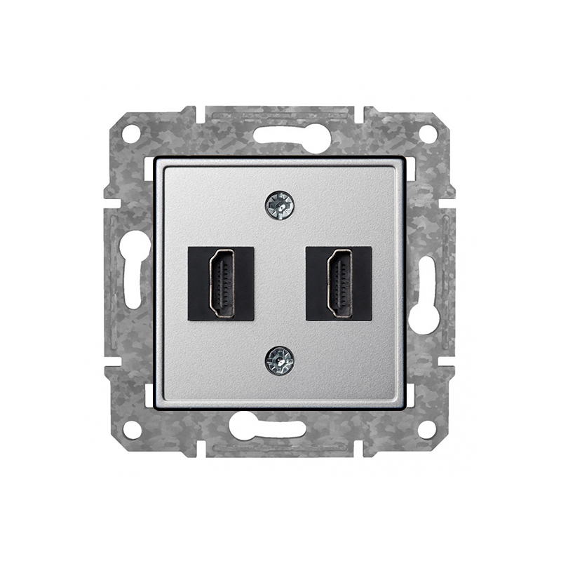 Розетка HDMI+HDMI "Алюминий" Epsilon