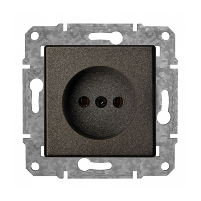 Розетка б/з с детской защитой "Антрацит" Epsilon