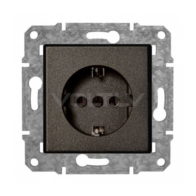 Розетка с/з "Антрацит" Epsilon