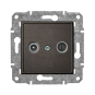Розетка TV+R проходная "Антрацит" Epsilon