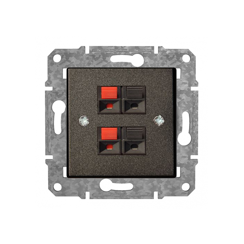 Розетка Аудио 2 Канал "Антрацит" Epsilon