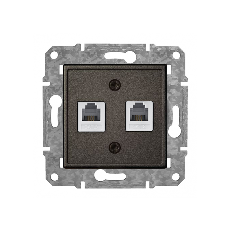 Rozete Telefons 2xRJ11 "Antracīts" Epsilon