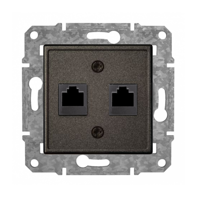 Rozete Internets 2xRJ45 Cat6 "Antracīts" Epsilon