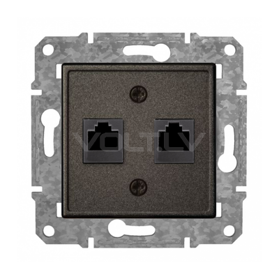 Rozete Internets 2xRJ45 Cat6 "Antracīts" Epsilon