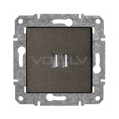 Rozete USB+USB "Antracīts" Epsilon