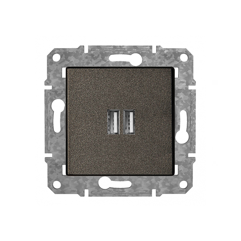 Розетка USB+USB "Антрацит" Epsilon