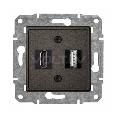 Розетка HDMI+USB "Антрацит" Epsilon