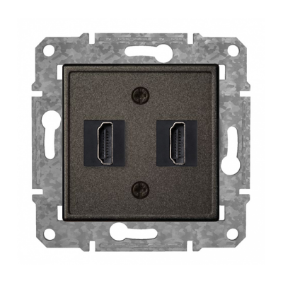 Rozete HDMI+HDMI "Antracīts" Epsilon