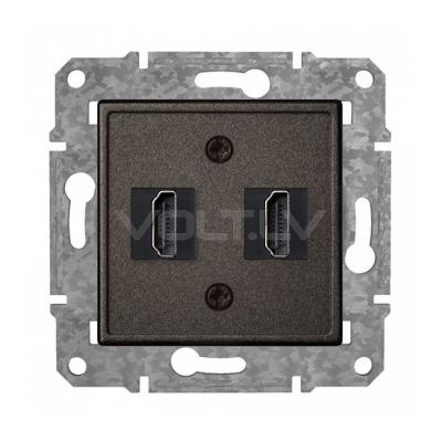 Rozete HDMI+HDMI "Antracīts" Epsilon