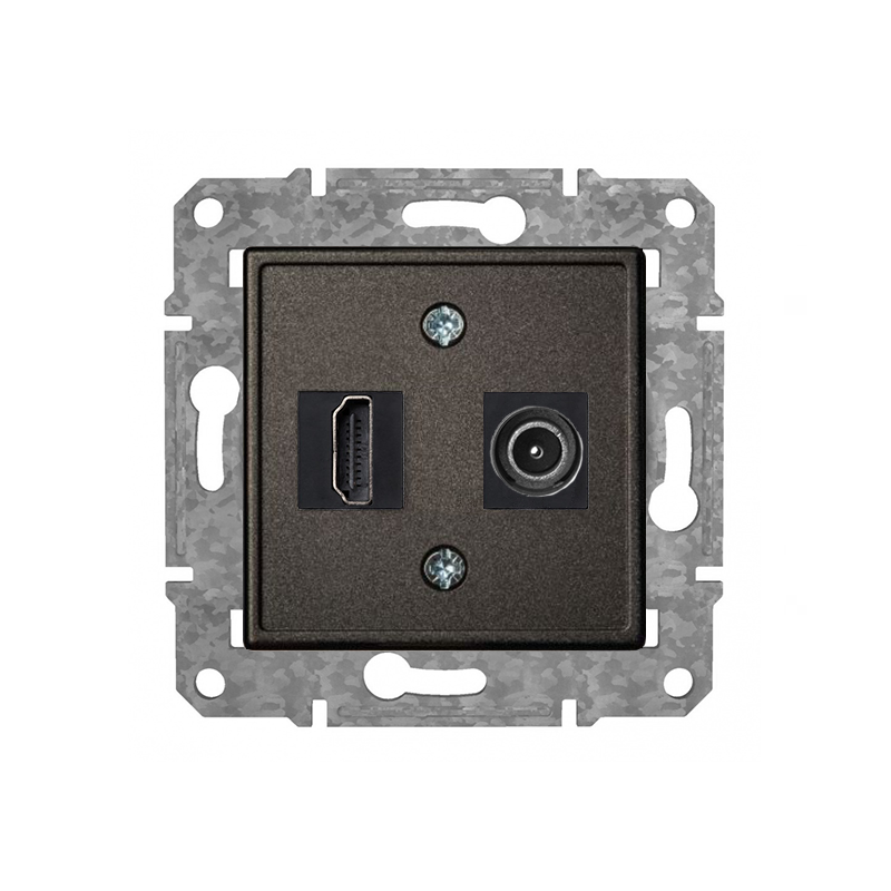 Rozete HDMI+TV "Antracīts" Epsilon