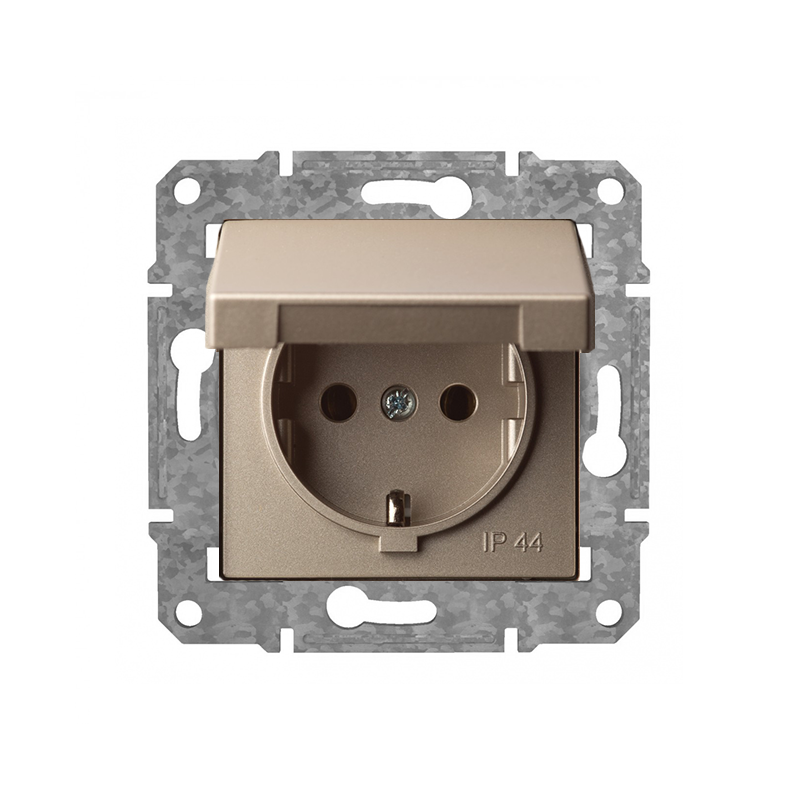 Розетка с/з с крышкой "Шампанский" Epsilon