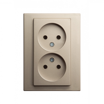 Розетка 1+1 б/з "Шампанский" Epsilon