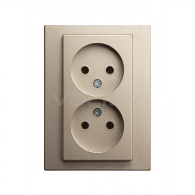 Розетка 1+1 б/з "Шампанский" Epsilon