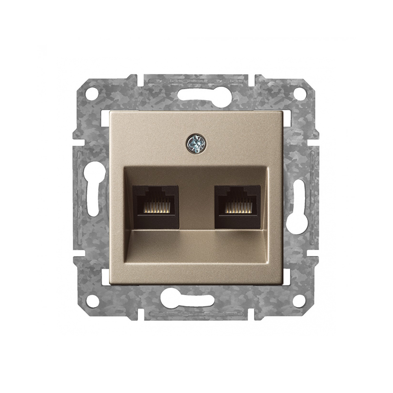 Розетка Телефонная 2xRJ11 "Шампанский" Epsilon