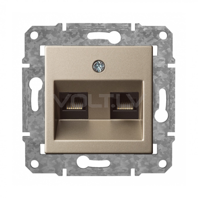 Rozete Internets 2xRJ45 Cat6 "Šampanietis" Epsilon