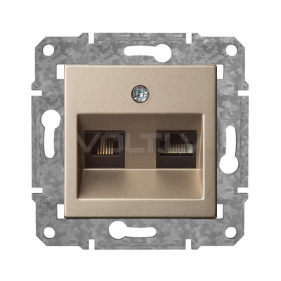 Rozete RJ11 Cat3 X RJ45 Cat6 "Šampanietis" Epsilon