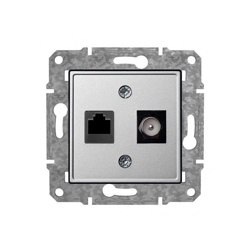 Розетка TV+Data "Алюминий" Epsilon