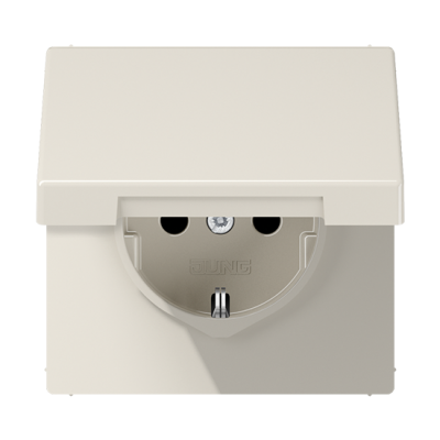 Розетка с/з с крышкой "Бежевый" LS 990