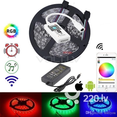 Комплект RGB LED лента 5м с WIFI контроллером IP20 60 диодов/м