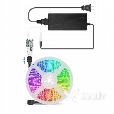 RGB LED lentes komplekts 5m ar WIFI vadību IP20 60leds/m