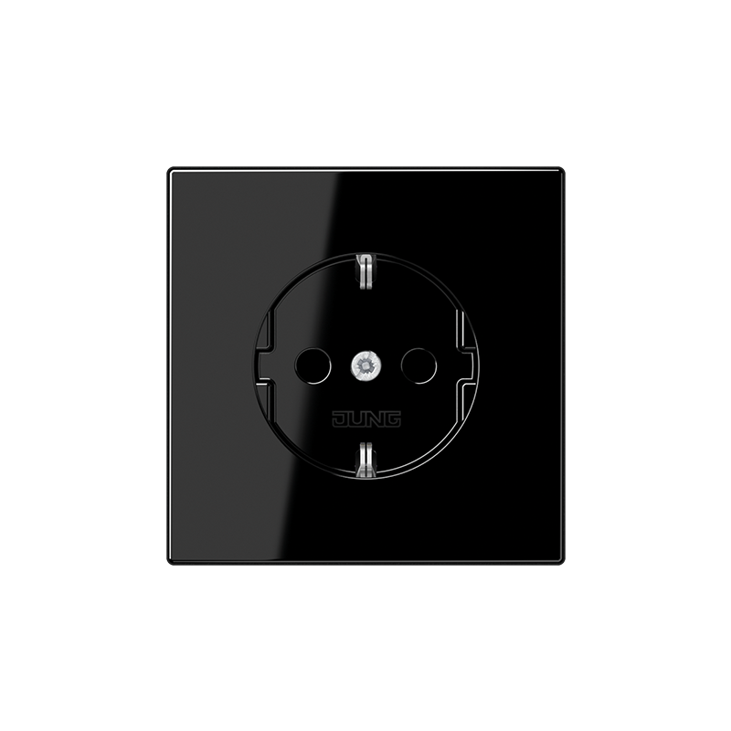 Розетка с/з с детской защитой "Чёрный" LS 990