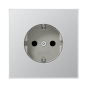 Розетка с/з с детской защитой LS Aluminium