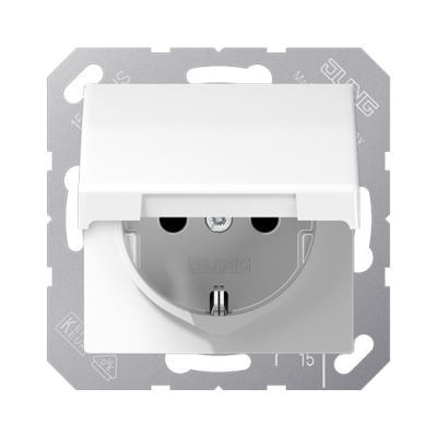 Розетка с/з с крышкой "Белый" A