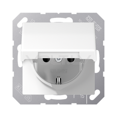 Розетка с/з с крышкой "Белый" A