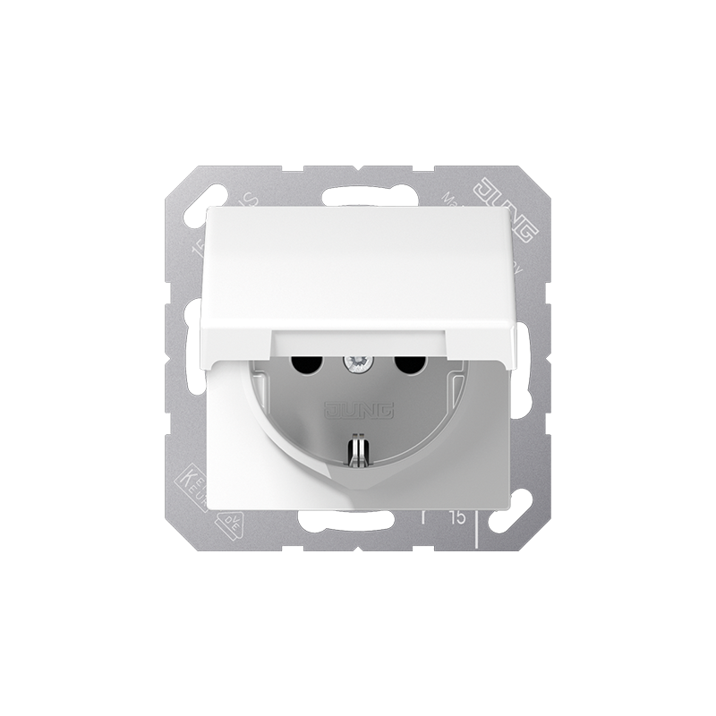 Розетка с/з с крышкой "Белый" A