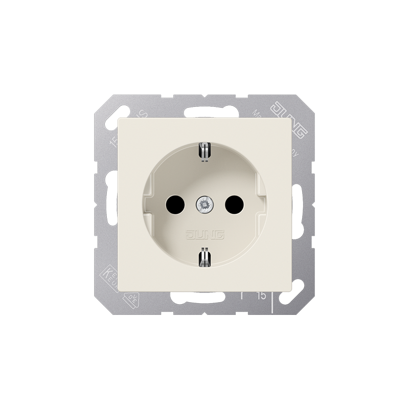 Розетка с/з с детской защитой "Бежевый" AS 500