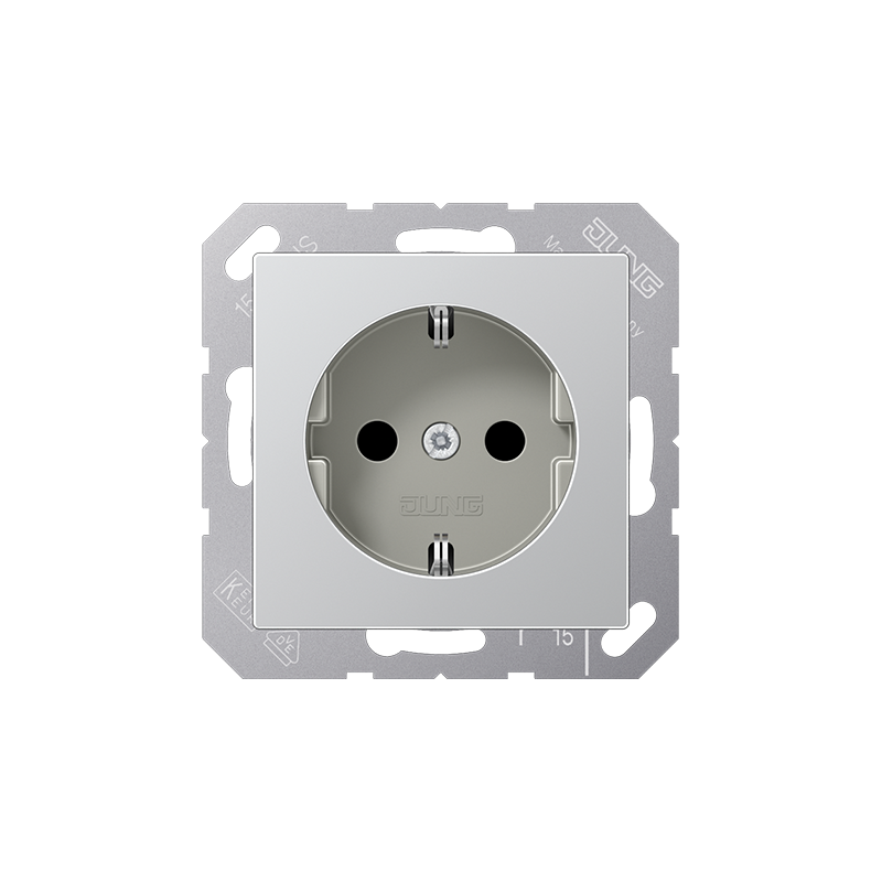 Розетка с/з "Алюминий" A