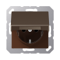 Розетка с/з с крышкой "Мокко" A